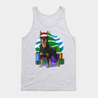 Doberman Pinscher Santa Christmas Tree Tank Top